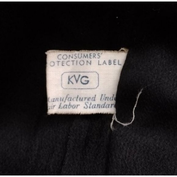 Vintage 1930's Black Wool Fox Fur Collar Open Front Opera Swing Dress Ov… - Picture 16 of 16